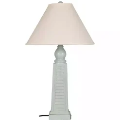 Light Blue Shutter USB Table Lamps, Set of 2