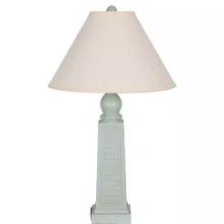 Light Blue Shutter USB Table Lamps, Set of 2