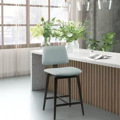 Light Blue Swivel Counter Stool