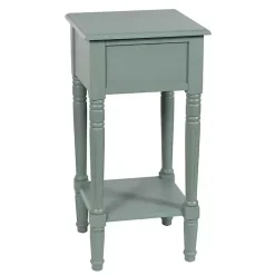 Light Blue Wood Square Hampton Accent Table