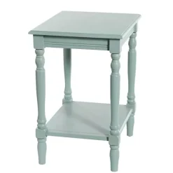 Light Blue Wood Sybil Accent Table