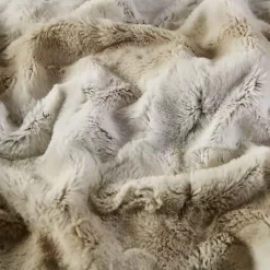 Light Brown Faux Fur Oversized Throw Blanket