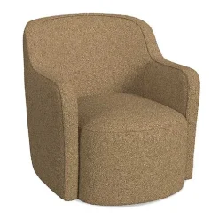 Light Brown Swivel Barrel Accent Chair