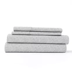 Light Gray Chambray 4-Pc. King Bed Sheet Set