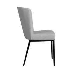 Light Gray Channel Back Dining Chairs, Set of 2