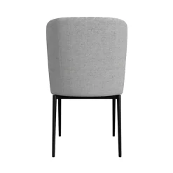 Light Gray Channel Back Dining Chairs, Set of 2