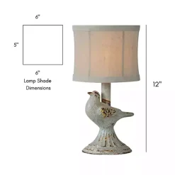 Light Gray June Bird Mini Table Lamps, Set of 2