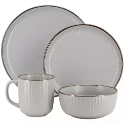 Light Gray Leo Stoneware 16-pc. Dinnerware Set