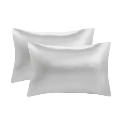 Light Gray Satin King 2-pc. Pillow Case Set