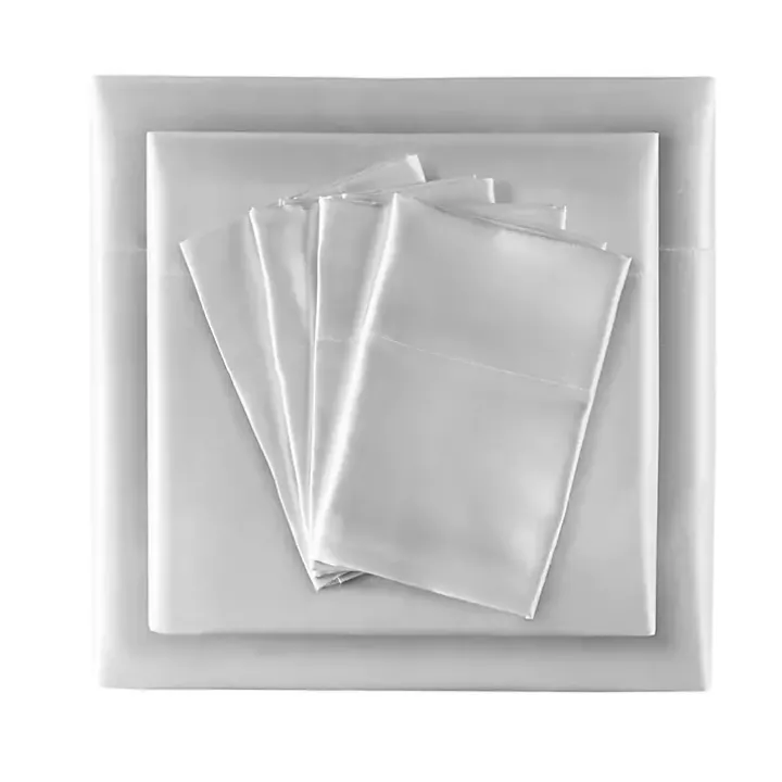Light Gray Satin 6-pc. Full Sheet Set