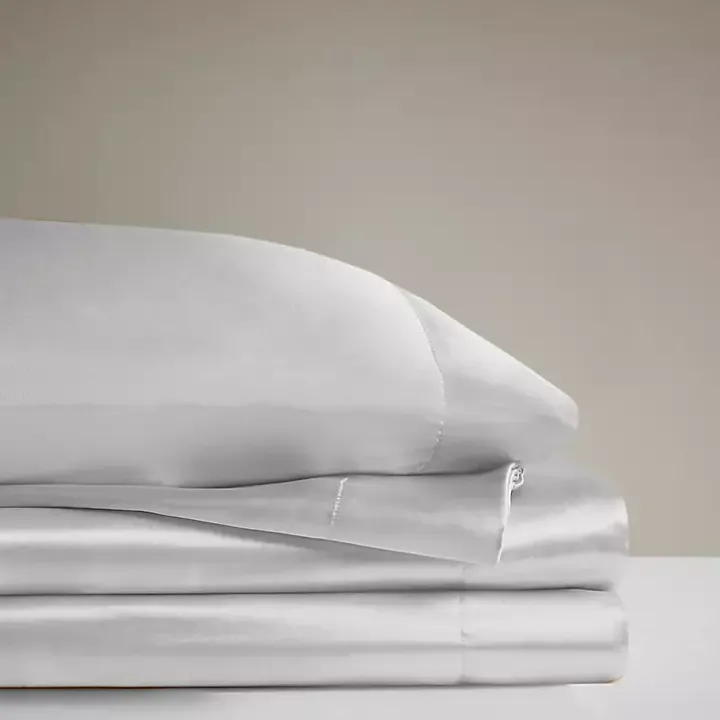 Light Gray Satin 6-pc. Full Sheet Set