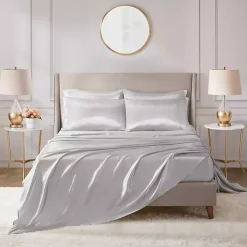 Light Gray Satin 6-pc. Queen Sheet Set
