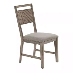 Light Gray Slat Back Wood Dining Chairs, Set of 2
