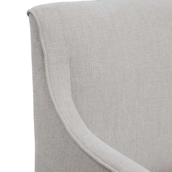 Light Gray Slipcover Dining Chair with Casters