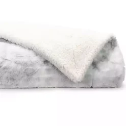 Light Gray Tie Dye Faux Fur Throw