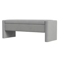 Light Gray Upholstered Modern Storage Bench