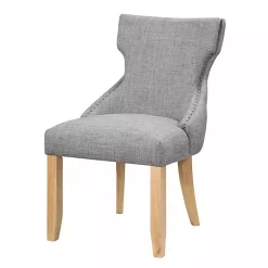 Light Gray Wingback Dining Chairs, Set of 2