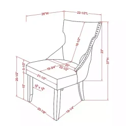 Light Gray Wingback Dining Chairs, Set of 2