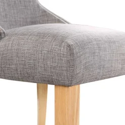 Light Gray Wingback Dining Chairs, Set of 2