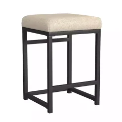 Light Tan Upholstered Counter Stool