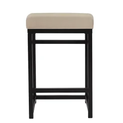 Light Tan Upholstered Counter Stool