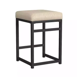 Light Tan Upholstered Counter Stool