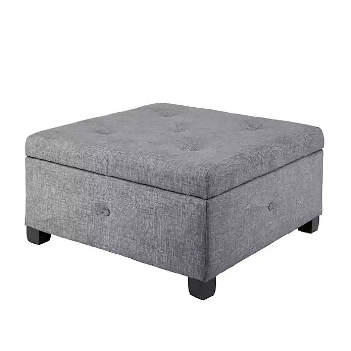 Lila Tufted Charcoal Storage Ottoman