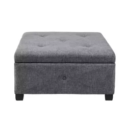 Lila Tufted Charcoal Storage Ottoman
