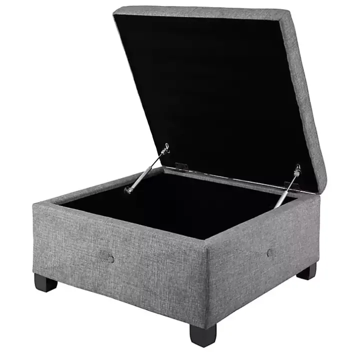 Lila Tufted Charcoal Storage Ottoman
