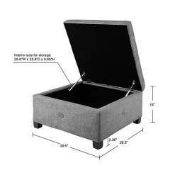 Lila Tufted Charcoal Storage Ottoman