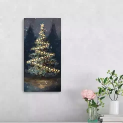 Lit Up Christmas Tree Canvas Art Print
