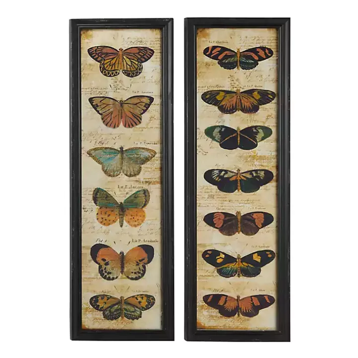 Literary Butterflies Framed Art Prints, Set of 2