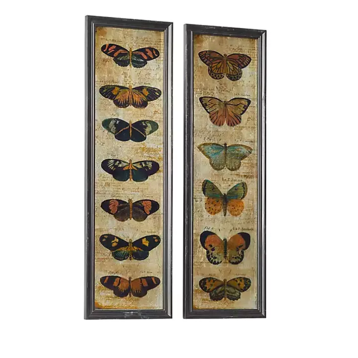 Literary Butterflies Framed Art Prints, Set of 2
