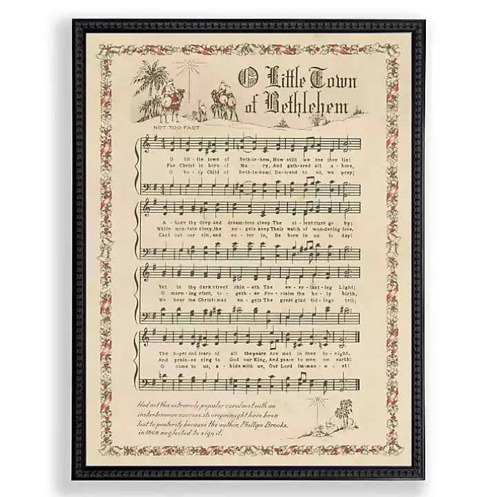 Little Town Bethlehem Christmas Hymn Wall Plaque