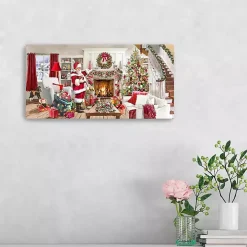 Living Room at Christmas Canvas Art Print
