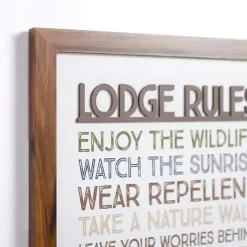 Lodge Rules Framed Wall Plaque