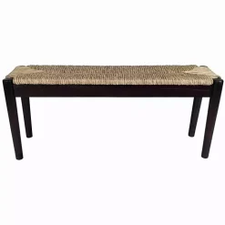 Lola Seagrass and Wood Bench