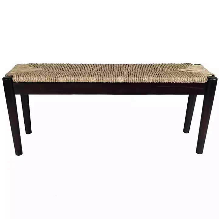Lola Seagrass and Wood Bench