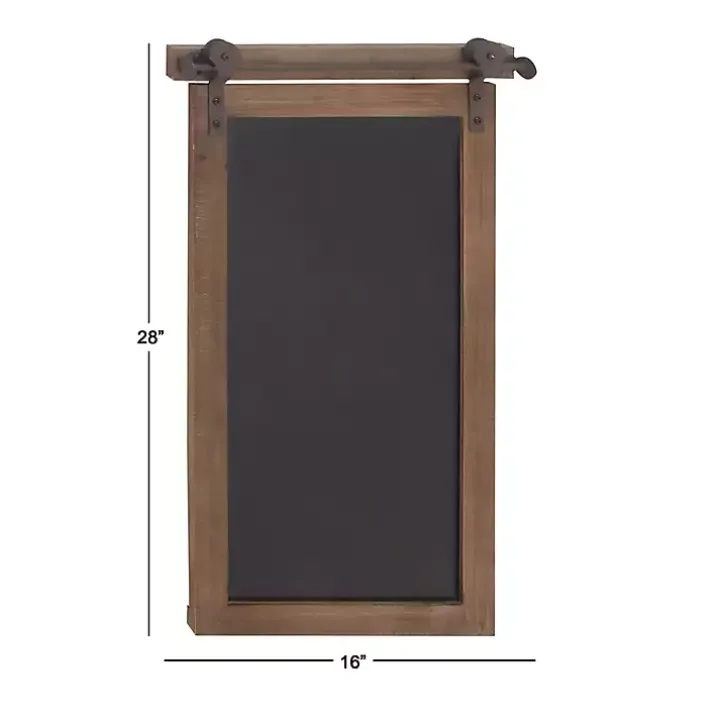Long Wood and Metal Frame Chalkboard