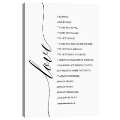 Love is Corinthians 13:4-8 Canvas Art Print