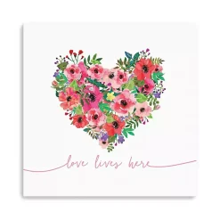 Love Lives Here Heart Valentine's Canvas Art Print
