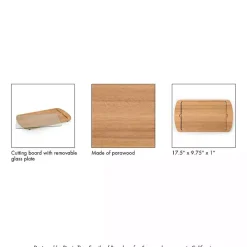 LSU Tigers Wood and Glass Serving Board