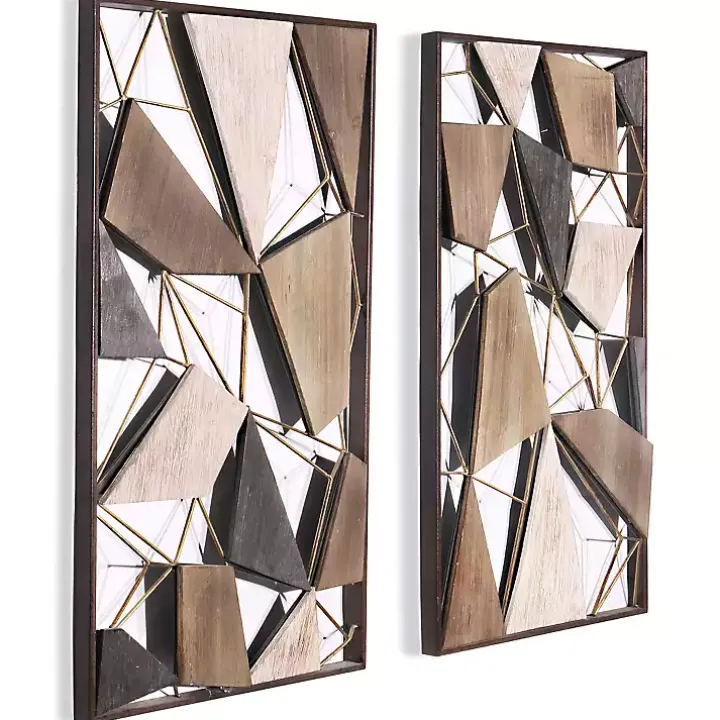 Lucas Geometric Wall Plaques, Set of 2