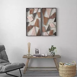 Lucas Geometric Wall Plaques, Set of 2