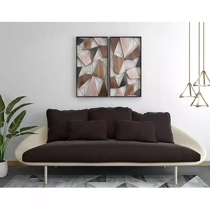 Lucas Geometric Wall Plaques, Set of 2