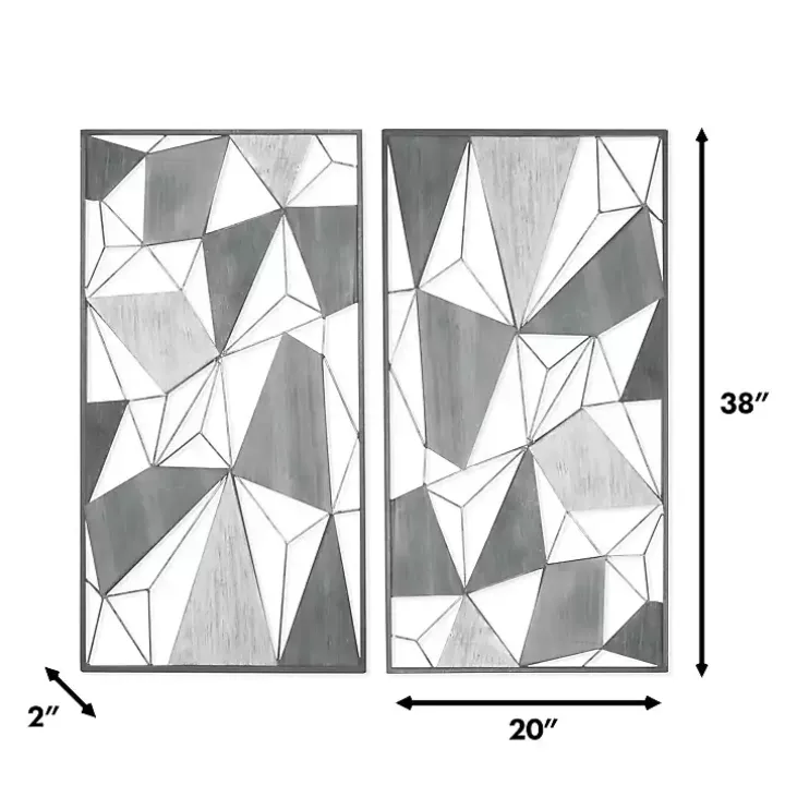 Lucas Geometric Wall Plaques, Set of 2