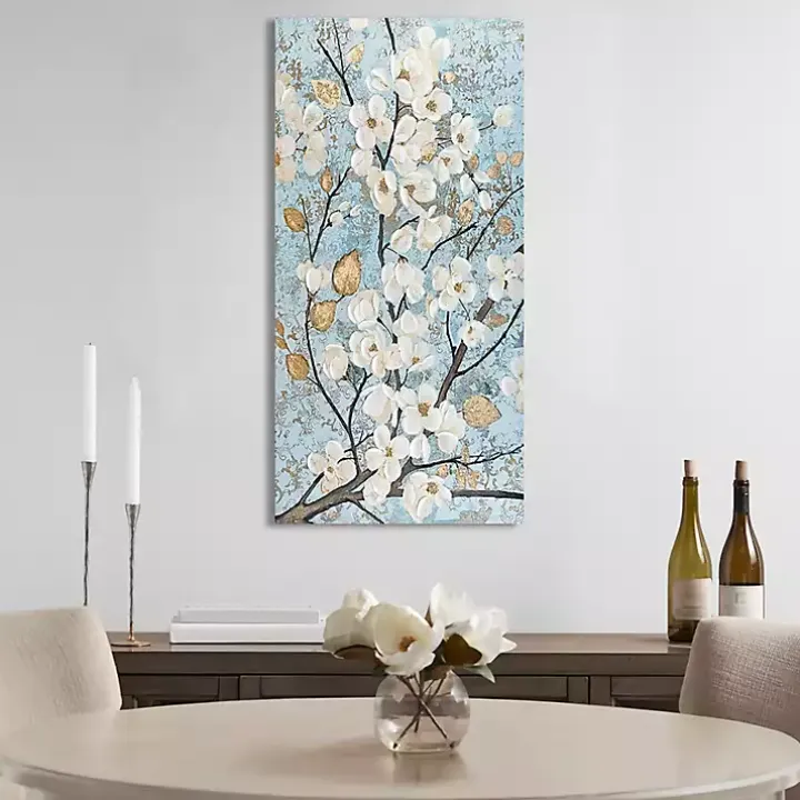 Luminous Gold Foil Bloom Canvas Art Print