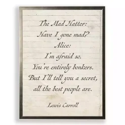 Mad Hatter Quote Wall Plaque