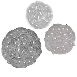 Madison Park Iron Feathers Wall Plaques, Set of 3