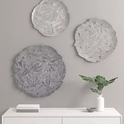 Madison Park Iron Feathers Wall Plaques, Set of 3